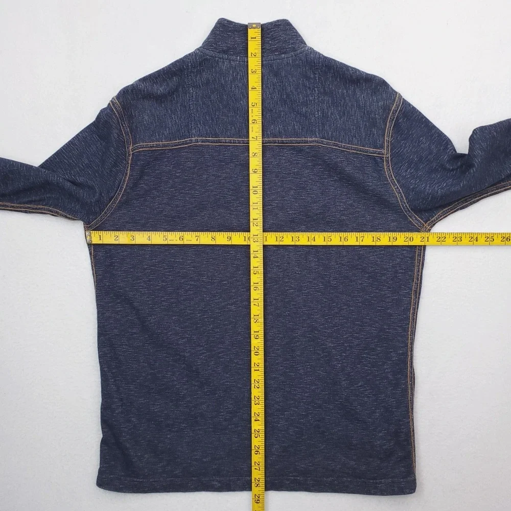 Vintage Italia Sweater Mens Medium Blue Quarter‎ Zip Pullover Preppy Cotton
